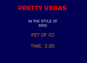 IN THE SWLE OF
INXS

KEY OF ((31

TIME 3128