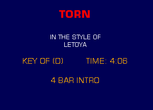 IN THE SWLE 0F
LETUYA

KEY OF (DJ TIME 408

4 BAR INTRO