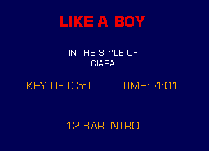 IN THE STYLE 0F
CIAFM

KEY OF ECmJ TIME 4101

12 BAR INTRO