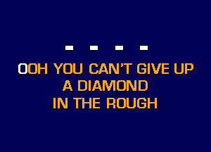 00H YOU CAN'T GIVE UP

A DIAMOND
IN THE ROUGH