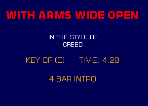 IN THE STYLE 0F
BREED

KEY OF ECJ TIMEI 42E!

4 BAR INTRO