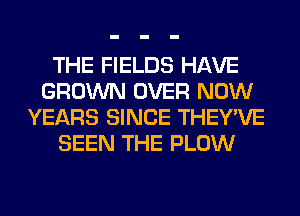 THE FIELDS HAVE
GROWN OVER NOW
YEARS SINCE THEY'VE
SEEN THE PLOW