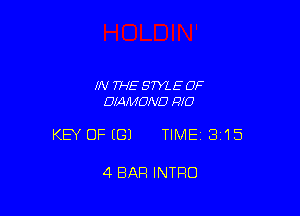IN THE STYLE 0F
UMMOND 910

KEY OFEGJ TIME13i15

4 BAR INTRO