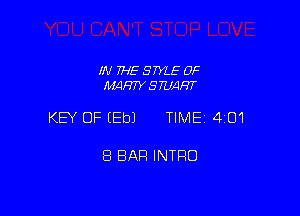IN THE STYLE 0F
WW 5' TUAHT

KEY OF EEbJ TIME 4101

8 BAR INTRO