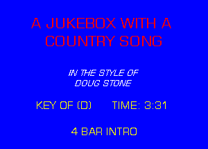 IN FHE STYLE 0F
DOUG S TUNE

KEY OF (DJ TIME 3131

4 BAR INTRO