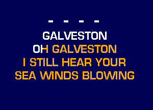 GALVESTON
0H GALVESTON
I STILL HEAR YOUR
SEA WNDS BLOWING