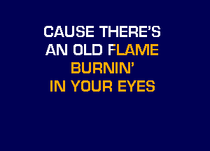 CAUSE THERE'S
AN OLD FLAME
BURNIN'

IN YOUR EYES