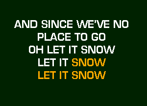 AND SINCE WE'VE N0
PLACE TO GO
0H LET IT SNOW

LET IT SNOW
LET IT SNOW