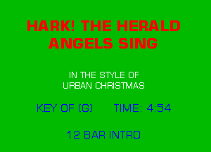 IN THE SWLE OF

URBAN CHRISTMAS