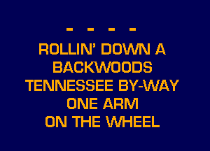 ROLLIN' DOWN A
BACMNOODS
TENNESSEE BY-WAY
ONE ARM
ON THE WHEEL