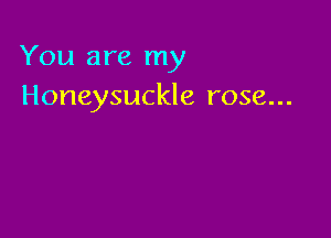 You are my
Honeysuckle rose...