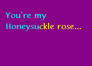 You're my
Honeysuckle rose...