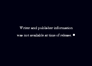 Wrim and publisher mfomanuon
was not available at m of mime I