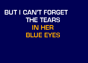 BUT I CAN'T FORGET
THE TEARS
IN HER

BLUE EYES