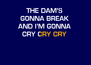 THE DAM'S
GONNA BREAK
AND PM GONNA

CRY CRY CRY