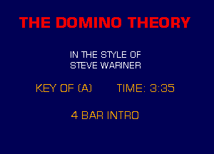 IN THE STYLE 0F
STEVE WAHINER

KEY OF EAJ TIME 3185

4 BAR INTRO
