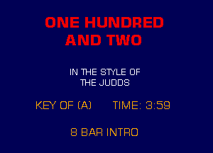 IN THE STYLE OF
THE JUDDS

KEY OF (A1 TIME 8159

8 BAR INTRO