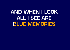 AND WHEN I LOOK
ALL I SEE ARE
BLUE MEMORIES
