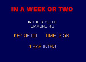 IN THE STYLE 0F
DIAMOND FIIO

KEY OF EDJ TIME12i58

4 BAR INTRO