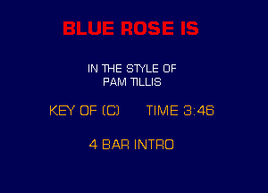 IN THE STYLE 0F
PAM TILLIS

KEY OF ECJ TIME 348

4 BAR INTRO