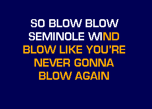 SD BLOW BLOW
SEMINULE WIND
BLOW LIKE YOU'RE
NEVER GONNA
BLOW AGAIN