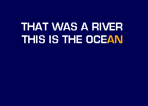 THAT WAS A RIVER
THIS IS THE OCEAN