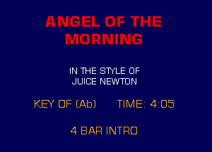 IN THE STYLE OF
JUICE NEWTON

KEY OF (Ab) TIME 405

4 BAR INTRO