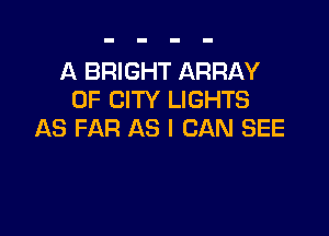 A BRIGHT ARRAY
OF CITY LIGHTS

AS FAR AS I CAN SEE