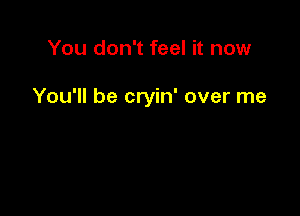 You don't feel it now

You'll be cryin' over me