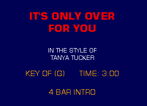 IN THE STYLE OF
TANYA TUCKER

KEY OF (G) TIME 3100

4 BAR INTRO