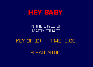 IN THE STYLE OF
MARTY STUART

KEY OF (DJ TIMEI 308

8 BAR INTRO