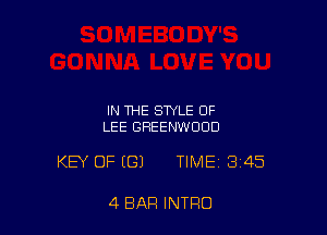 IN THE STYLE OF
LEE GREENWOOD

KEY OF ((31 TIME 345

4 BAR INTRO