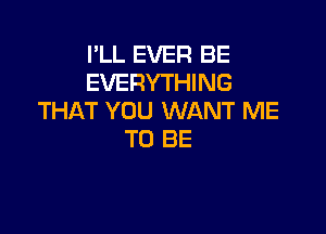 I'LL EVER BE
EVERYTHING
THAT YOU WANT ME

TO BE