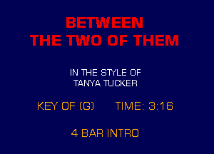 IN THE STYLE OF
TANYA TUCKER

KEY OFIGJ TIME 3'18

4 BAR INTRO