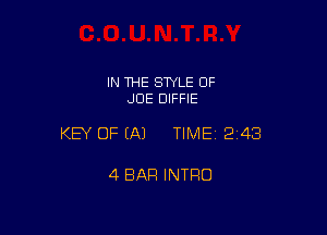 IN THE STYLE 0F
JDE DIFFIE

KEY OF (A) TIME12i48

4 BAR INTRO