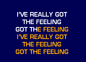 I'VE REALLY GOT
THE FEELING
GOT THE FEELING
I'VE REALLY GOT
THE FEELING

GOT THE FEELING l