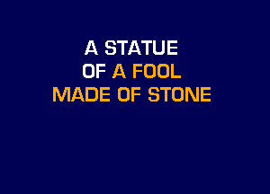 A STATUE
OF A FOOL
MADE OF STONE