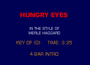 IN THE STYLE OF
MERLE HAGGARD

KEY OF (DJ TIME 385

4 BAR INTRO