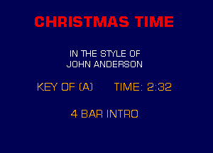 IN THE STYLE OF
JOHN ANDERSON

KEY OF EAJ TIMEI 232

4 BAR INTRO
