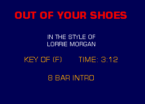 IN THE STYLE OF
LDRFIIE MORGAN

KEY OF (F1 TIMEI 312

8 BAR INTRO