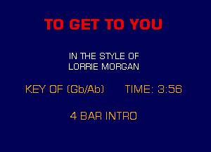 IN THE STYLE 0F
LORRIE MORGAN

KEY OF (GblAbl TIME 3158

4 BAP! INTRO