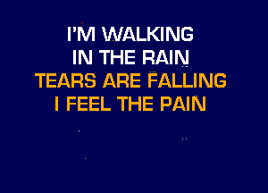 I'M WALKING
IN THE RAIN
TEARS ARE FALLING

I FEEL THE PAIN