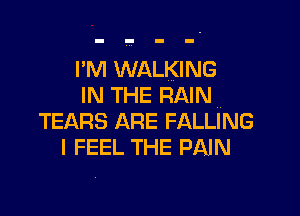 I' M WALKING
IN THE RAIN

TEARS ARE FALLING
I FEEL THE PAIN