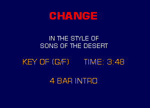 IN THE STYLE 0F
SUNS OF THE DESERT

KEY OF EGIFJ TIME 3148

4 BAR INTRO