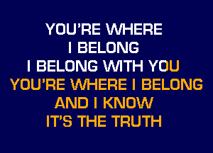 YOU'RE INHERE
I BELONG
I BELONG INITH YOU
YOU'RE INHERE I BELONG
AND I KNOW
ITS THE TRUTH