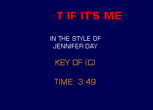 IN THE STYLE 0F
JENNIFER DAY

KEY OF ((31

TIME 3149