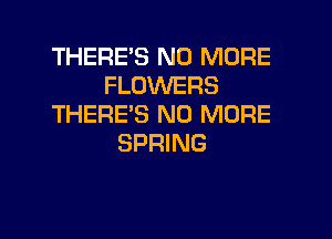 THERE'S NO MORE
FLOWERS
THERE'S NO MORE

SPRING