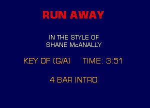 IN THE SWLE OF
SHANE MCANALLY

KEY OF EGfAJ TIME 351

4 BAR INTRO