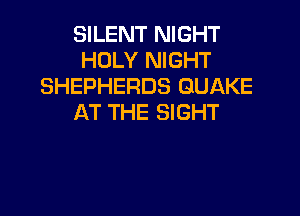 SILENT NIGHT
HOLY NIGHT
SHEPHERDS QUAKE

AT THE SIGHT