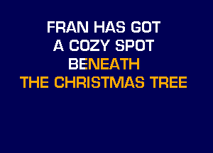 FRAN HAS GOT
A COZY SPOT
BENEATH

THE CHRISTMAS TREE